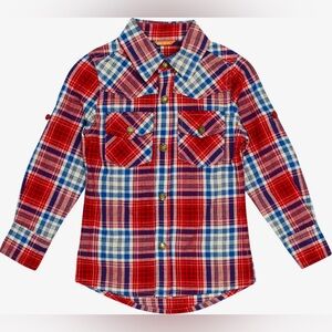 Hema Girls 8 red plaid western shirt unisex casual brand